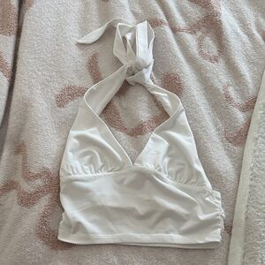 Garage White Halter Crop Top